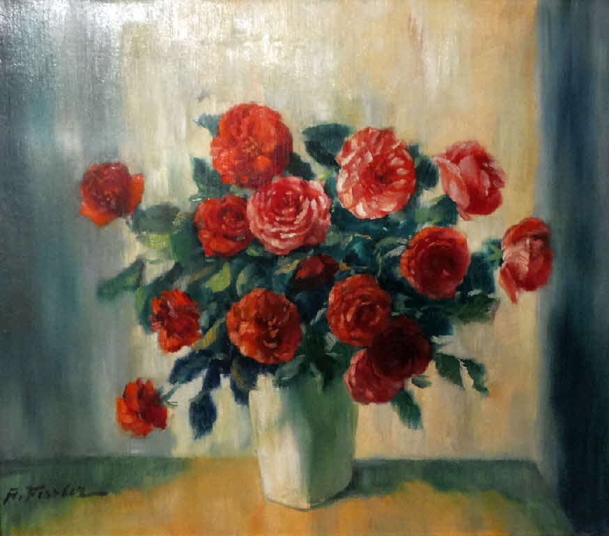 Albert Fessler (1908 - 1978) - Stillleben mit Rosen - um 1970  - 70 x 60 cm - 59 € mtl./K 1250 €