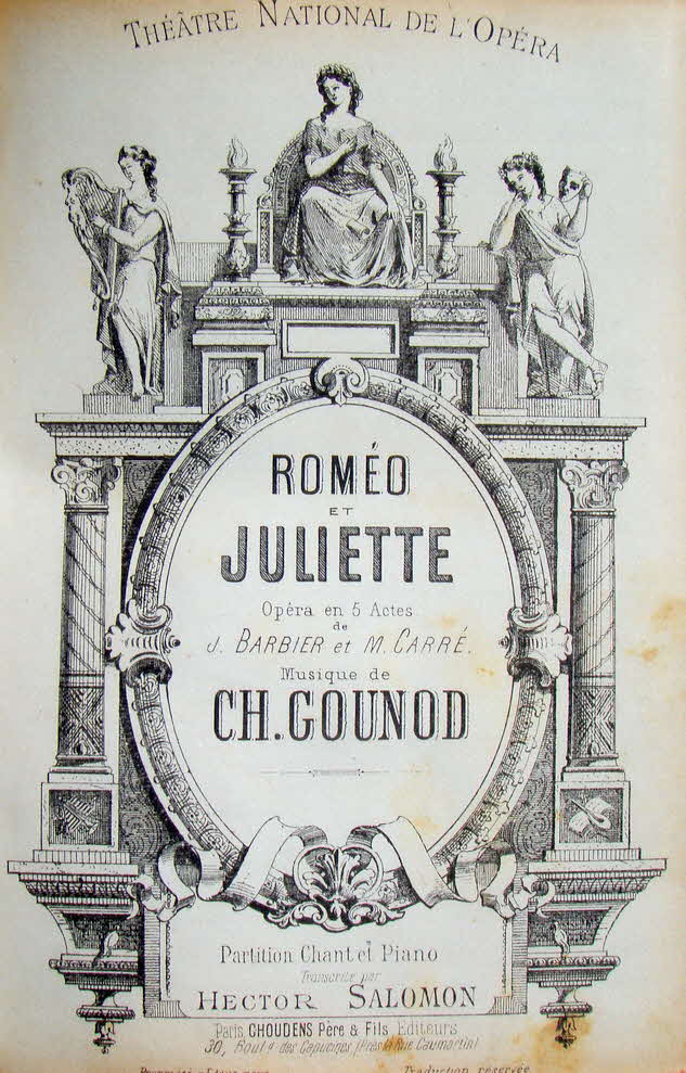 Charles Franois Gounod (* 17. Juni 1818 in Paris;  18. Oktober 1893 in Saint-Cloud) war ein franzsischer Komponist.

Romo et Juliette (Romeo und Julia) Erstauffhrung 1867 - 39 € mtl./K 350 €