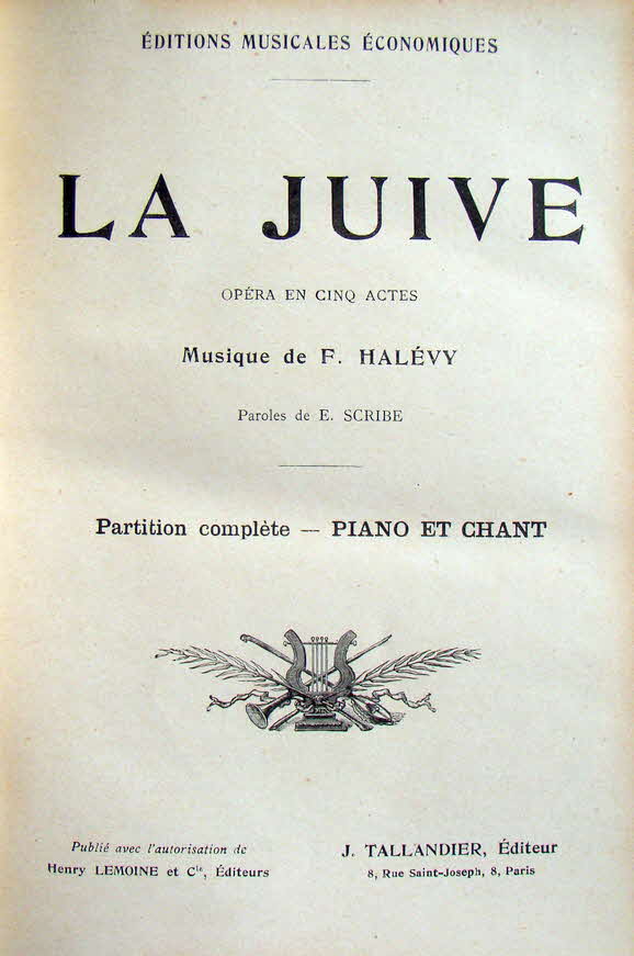 Jacques Franois lie Fromental Halvy (* 27. Mai 1799 in Paris;  17. Mrz 1862 in Nizza; ursprnglich Elias Lvy) war ein franzsischer Komponist 

und Musikpdagoge.

La Juive (Die Jdin) gilt als das bedeutendste Werk Halvys. Die Geschichte gilt als Mahnmal fr den Konflikt zwischen Christen- und Judentum. Das Werk wurde in Wien am 3. Mrz 1836 zum ersten Mal aufgefhrt. Von 

Giuseppe Verdi ebenso geschtzt wie von Richard Wagner und Gustav Mahler, wurde La Juive bis 1893 allein an der Pariser Oper 550 mal aufgefhrt  - 39 € mtl./K 350 €