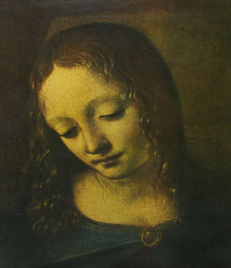 Portrt der Felsenmadonna - Leonardo Da Vinci - Kupfertiefdruck um 1960 - 71 x 60 cm - 59 € mtl./K 450 €